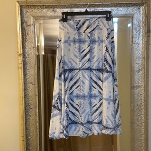 Jane Ashley Long Knit blue tie dye skirt